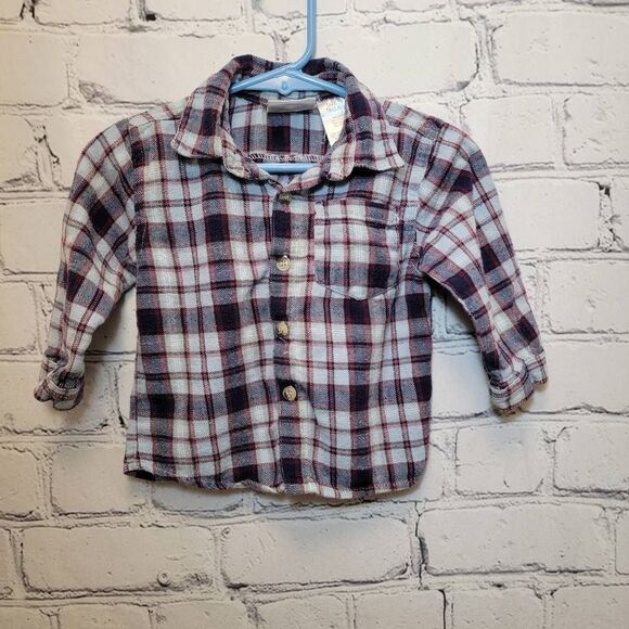 Little Rebels Size 2t Blue Plaid Flannel Casual Button Down Shirt Long Sleeve - Picture 1 of 4